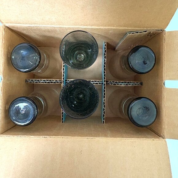 Kastrup Holmegaard Canada Smoked Shot Cordial Glass Set of 6 Box 1oz Denmark - Picture 2 of 8